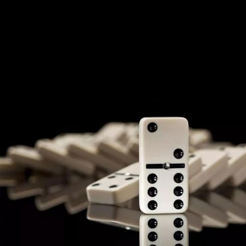 Dominos Set for Adults with Wood Box - Tile Dot Dominoes Games Set ，Classic Dominoes Set, 28 Tiles, Natural Wood and Ivory, Wooden Box Storage, Dominos Set for Adults