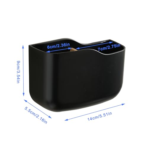 SUNFICON Adhesive Remote Control Holder Wall Mount Media Player Controller Holder Universal TV Remote Organizer Caddy Box Tray Hollow Bottom Slot Easy Phone Charging Home Office Desk Nightstand Black - color: 1PC Black