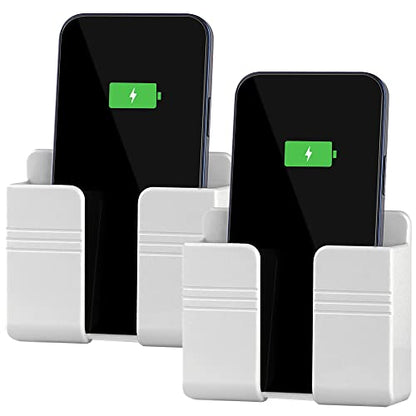 CEI&BPY 2Pcs Phone Holder Wall Mounted, Phone Stand with Self Adhesive. Phone Holder for RV Charging.Compatible with iPhone and Android (2Pack-White) - color: White, size: 2Pcs