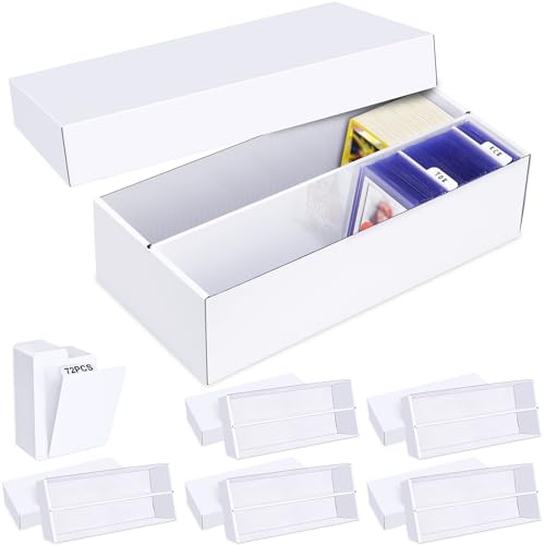 Trading Card Storage Box 6 Pack–1600 Count Cardboard Organizer with Dividers for MTG, TCG, Sports, Toploader - color: 6 PACK