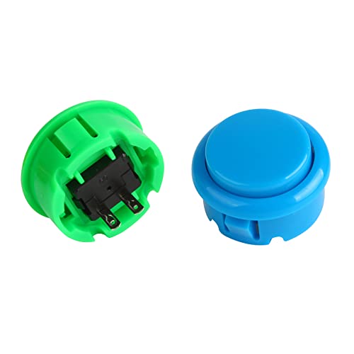 Larcele 30MM Console Box Push Button for Arcade Game Projects YXJKG-01 | 12 Pcs, 6 Colors, DIY Plug-in Replacement Switch Part - size: 30MM