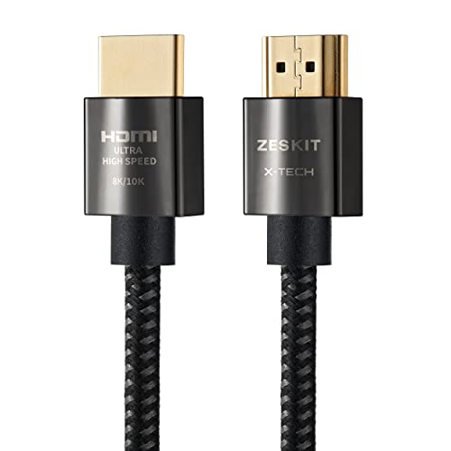 Zeskit X-Tech 48Gbps Ultra High Speed HDMI Cable 5ft, 8K60 4K120 144Hz eARC HDR HDCP 2.2 2.3 Compatible with Dolby Vision Apple TV 4K Roku Sony LG Samsung Xbox Series X RTX 3080 PS4 PS5 - size: 5 ft