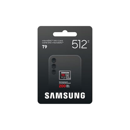Samsung microSDXC T9 512GB Memory Card, Transfer Speeds Up to 200MB/s | microSD made for Avid Gamers & Professional Creators (MB-MH512T/AM) - size: 512GB