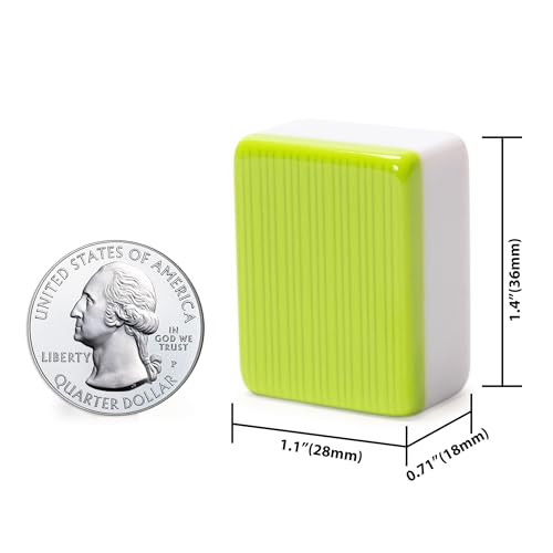 YMI Chinese Mahjong Set, “Aureum Spring” with 146 Tiles | A practical, portable Chinese Mahjong set with 146 tiles, dice, and wind indicator. Champagne vinyl case with gold accents. - color: Apple Green