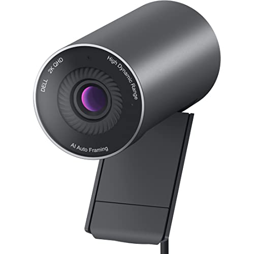 Dell Webcam WB3023-2K QHD/FHD/HD Resolution, Sony Sensor, f2.0 Aperture, Face Detection, Noise Reduction Mic, 2X HD Zoom, USB-A, Microsoft Teams/Zoom Certified - Black