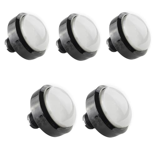 5X New 60mm Dome Shaped LED Illuminated Push Buttons for Arcade Coin Buttons Machine Operated Games DC 12V (Transparent) - color: Transparent