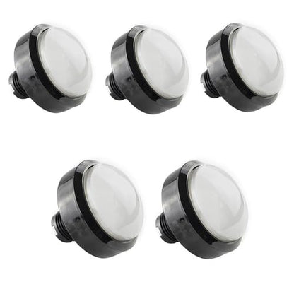 5X New 60mm Dome Shaped LED Illuminated Push Buttons for Arcade Coin Buttons Machine Operated Games DC 12V (Transparent) - color: Transparent