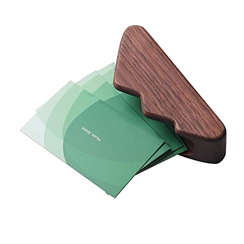 muso wood Business Card Holder for Desk 2 Pack (Walnut) | Wooden Display Business Card Stand for Office Tabletop - size: Walnut 2 Pack