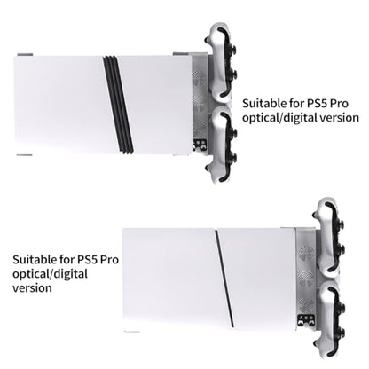 Horizontal Cooling Stand for PS5 Pro/for PS5 Slim Disc & Digital,Charger for PlayStation 5 Controllers with 3-Level Cooling Fan,5 Pro Cooling Stand Horizontal