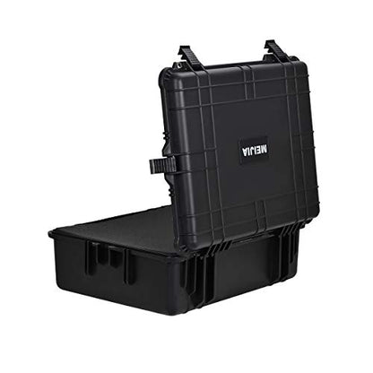 MEIJIA All Weather Waterproof Hard Camera Case,Hard Case with Customizable Fit Foam,Fit Use of Drones,Camera,Equipments,Pistols,Elegant Black (Black, 24.25"X19.43"X8.68") - size: 24.25"X19.43"X8.68"