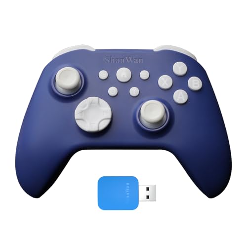 ShanWan Wireless Bluetooth Controller, Gamepad with 2.4G Receiver and Data Charging Cable, Compatible with Windows PC, Android, iOS, iPad, macOS and Switch 2