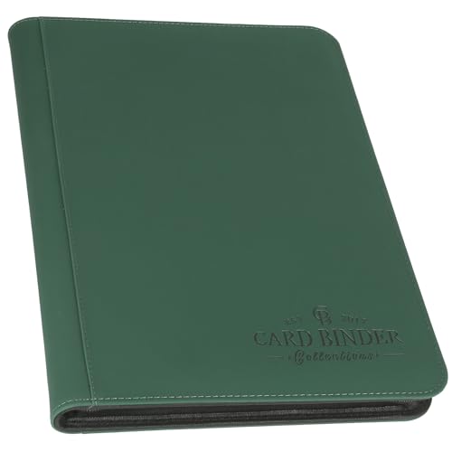 Trading Card Binder, Card Collection Binder Album Folder with 540 Side Loading Pockets, 9 Pocket Trading Card Album Folder for TGC,MTG, Baseball Cards, Yugioh - color: R-green