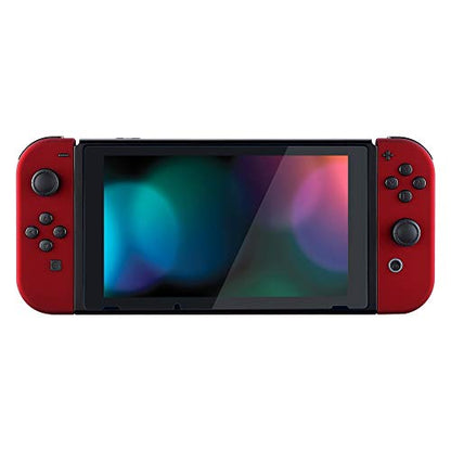 eXtremeRate DIY Replacement Shell Buttons for Nintendo Switch & Switch OLED, Scarlet Red Soft Touch Custom Housing Case with Full Set Button for Joycon Handheld Controller - Console Shell NOT Included - color: Scarlet Red
