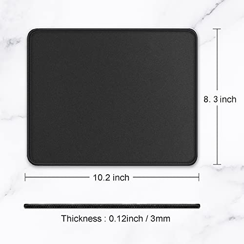 Hsurbtra Mouse Pad, Premium-Textured Square Mousepad 10.2 x 8.3 Inch, Stitched Edge Anti-Slip Waterproof Rubber Pretty Cute Computer Mat for Office Gaming Laptop Women Kids Jet Black - color: Jet Black, size: Square Mousepad (10.2" x 8.3")