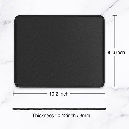 Hsurbtra Mouse Pad, Premium-Textured Square Mousepad 10.2 x 8.3 Inch, Stitched Edge Anti-Slip Waterproof Rubber Pretty Cute Computer Mat for Office Gaming Laptop Women Kids Jet Black - color: Jet Black, size: Square Mousepad (10.2" x 8.3")