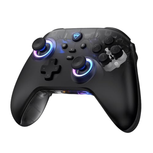 Machenike G3V2 Bluetooth Controller for Pc/Switch/Ios/Android, Hall Effect Joysticks, RGB Lighting Gaming Controller,2 Programmable Buttons,1000mah Battery With Charging Station, Black - color: Black