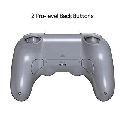 8Bitdo Pro 2 Wireless Bluetooth Controller with Travel Case, Hall Effect Joystick Update, Retro Gamepad for Switch/Switch 2, PC, Android, and Steam Deck & Apple (Gray Edition) - color: Gray Edition