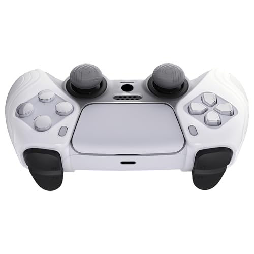 eXtremeRate PlayVital Samurai Edition Anti-Slip Controller Silicone Skin for ps5, Ergonomic Rubber Protective Case for ps5 Controller with Thumb Stick Caps - Glow in Dark - Green - color: Glow in Dark Green