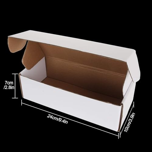 JMIATRY 20PCS 500 Count Trading Card Storage Box, Baseball Card Storage Box | Corrugated Cardboard, White Card Box, Business Card Boxes For Shipping, Hockey Cards, Sport Cards Storage, 9.4x3.9x2.8IN