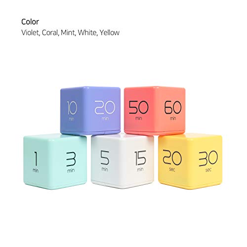 mooas Cube Timer, Flip, Block, Productivity, Time Management (Yellow) | 10/20/30/60 Sec Countdown Timer, Battery Operated, 2-Level Alarm Vol, Easy to Use, ADHD, Exercise, Study, Cooking - color: Yellow