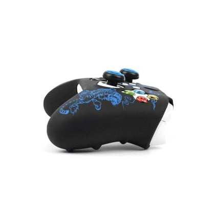 Tiger Controller Skin Compatible with Xbox Series X Wireless Controller, RALAN Protector Case， Customised Thumb Grips Cap - color: Tiger Blue