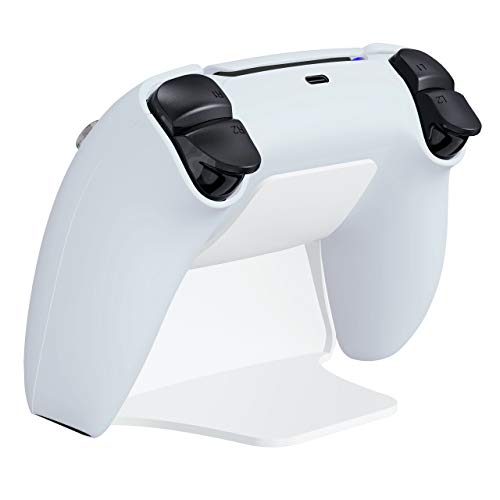 playvital 2 Pack Controller Display Stand for ps5, Gamepad Stand Desk Holder for ps5 Controller Accessories with Rubber Pads, White - color: White 2 set