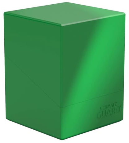 Ultimate Guard Boulder Solid 100+, Deck Case for 100 Double-Sleeved TCG Cards, Green, Secure & Durable Storage for Trading Card Games, No Transparency - color: Green