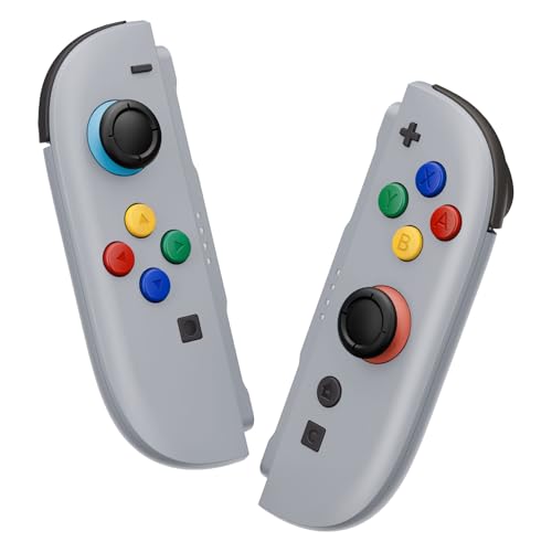 eXtremeRate DIY Replacement Shell Buttons for Joycon 2, Custom Full Set Housing Case + Decorative Strips + Middle Bracket + Buttons for Nintendo Switch 2 Controller - Deluxe Version - New Hope Gray - color: New Hope Gray