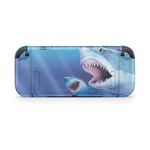 Glossy Glitter Gaming Skin Compatible with Nintendo Switch 2 Console Only - Great Whites - Premium 3M Vinyl Protective Wrap Decal Cover - Easy to Apply | Crafted in The USA by MightySkins - color: Great Whites, size: Switch 2 Console Skin Only, style: Glo