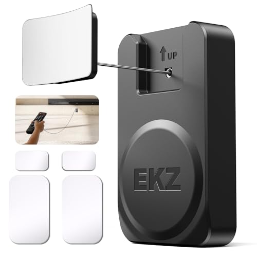 EKZ Magnetic Remote Control Holder with 6.5FT Retractable Steel Cable, Anti-Lost Remote Tether Lock with Auto-Rewind & Adhesive Wall Mount for TV, AC, Monitor & Home Remote Controls (Black,2 Pcs) - color: Black, size: 2 Pcs