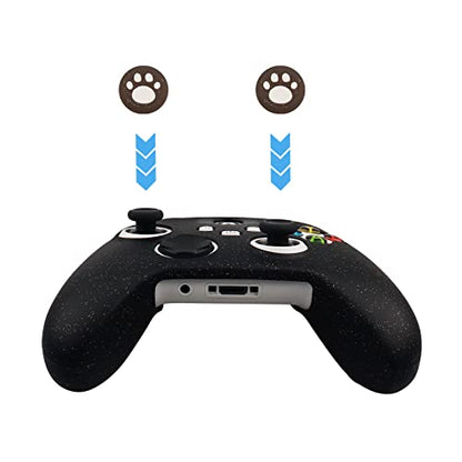 RALAN Glitter Controller Skin for Xbox Series, Anti-Slip Silicone Controller Cover Protector Case Compatible for Xbox Series Gamepad Joystick with 4 Cat Caps and Black Pro Thumb Grip x 8. - color: Black