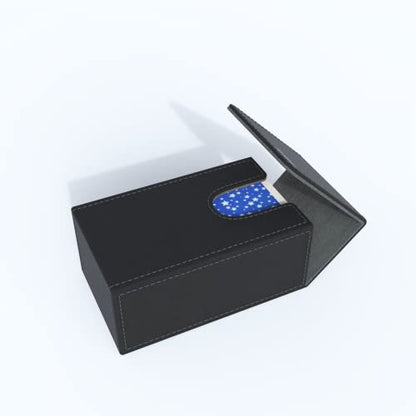 Black Tarot Card Holder with Grey Interior; Fold Top Tarot Card Box Case with Magnetic Lid Closure; Fits Standard Tarot Card Deck; Holder Measures Standard Size 5.39 x 3.38 x 2 In(Grey) - color: Grey