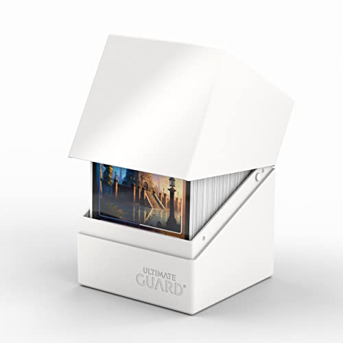 Ultimate Guard Boulder Solid 100+, Deck Case for 100 Double-Sleeved TCG Cards, White, Secure & Durable Storage for Trading Card Games, No Transparency - color: White