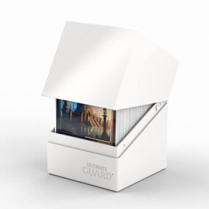 Ultimate Guard Boulder Solid 100+, Deck Case for 100 Double-Sleeved TCG Cards, White, Secure & Durable Storage for Trading Card Games, No Transparency - color: White