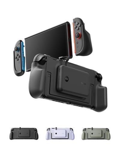 Belkin Nintendo Switch 2 Case Grip, 30W 10000mAh Magnetically Attachable Power Bank with Digital Display, Dockable, Quick-Release, Kickstand Compatible Ergonomic Non-Slip Protective Travel Case - color: Black, style: Charging Grip