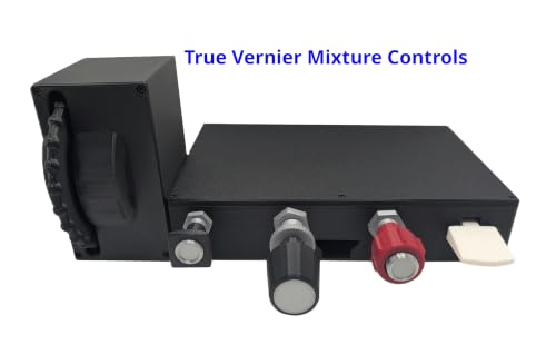 Flight Sim Stuff Vernier Controls Carb Heat, Throttle, Mixture, Flaps, Trim | True Vernier Mixture Control, Throttle Friction Lock, Carb Heat, Elevator Trim, Flaps Switch, PC/Mac