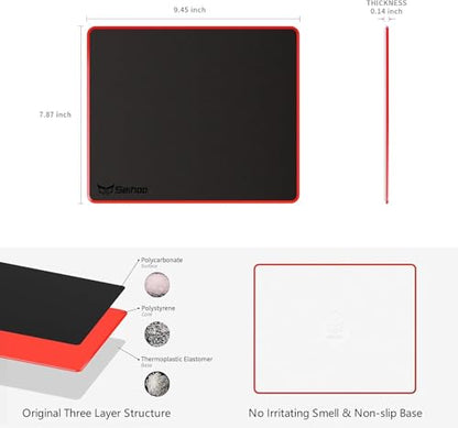 Mouse Pad, Resin Hard Surface Mouse Mat Polymer Silicone Bottom Gaming Mousepad No Smell Waterproof for Games, Office 24 x 20cm (9.5 x 7.8in) - size: S: 9.5 x 7.8 in
