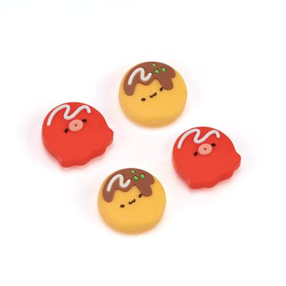 GeekShare Cute Thumb Grip Caps Compatible with Switch / OLED / Switch Lite ,Soft Silicone Joystick Rocker Cover,4PCS- Takoyaki - color: Takoyaki