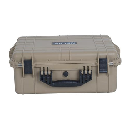 MEIJIA All Weather IP67 Waterproof Hard Camera Case,Hard Protective Case,Hard Case with Customizable Foam,Fit Use of Drones,Camera,Equipments,Pistols(Desert Tan,20.62 x16.85x8.11inches) - color: Desert Tan, size: 20.62 x16.85x8.11inches