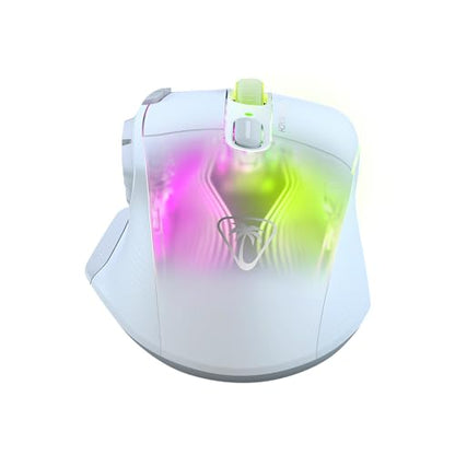 Turtle Beach Kone XP Air Wireless RGB Gaming Mouse for PC | 19K DPI Sensor, Rechargeable 100-Hr Battery, Charging Dock, 29 Programmable Inputs, Ergonomic, Bluetooth, 4D Wheel, White - color: White