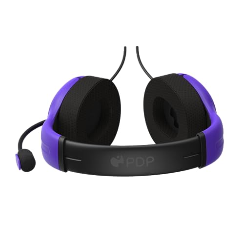 PDP Airlite Wired Gaming Headset for PS5, PS5, PlayStation & PC | Licensed for PlayStation, Noise-Cancelling Flip-to-Mute Mic, Lightweight yet Durable Design, 3.5mm Jack, Ultraviolet Purple - color: Purple, style: Wired