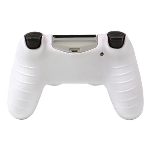 RALAN Horned Skull Head Design Controller Skin Cover with 2 Thumb Grips Compatible with PS4/Playstation 4 Slim/Pro Controller - color: Horned Skull White Red