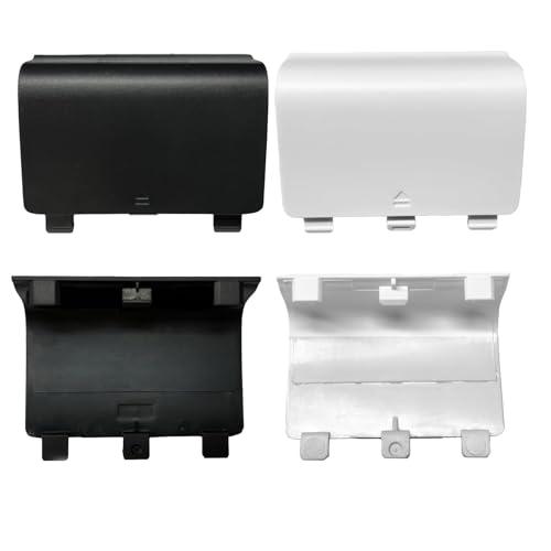 4 Pack Battery Back Cover for Xbox One, One S, One X Controller (NOT for Xbox SeriesS/X), Replacement Battery Back Shell Covers for Xbox One/One S/One X Controllers (Black&White) - color: Black&White
