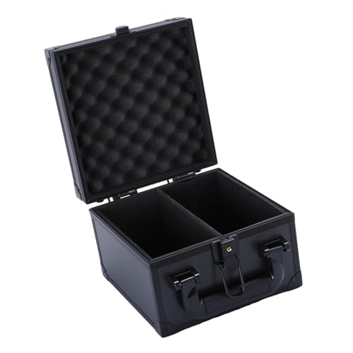 harayaa Card Storage Box Aluminum Alloy Trading Card Organizer EVA Foam Protection Collection Case Suitable for Fans Office Use Person, 2 Compartments