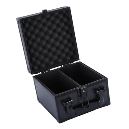 harayaa Card Storage Box Aluminum Alloy Trading Card Organizer EVA Foam Protection Collection Case Suitable for Fans Office Use Person, 2 Compartments