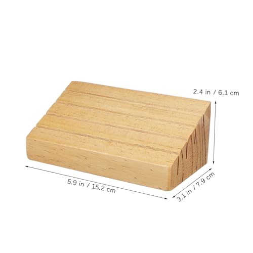 BESPORTBLE Wooden Playing Card Holder Display Stand Rustic Sloped Design for Game Cards Nonslip Base for Stability for and Seniors Compact