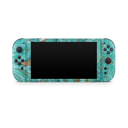 Glossy Glitter Gaming Skin Compatible with Nintendo Switch 2 Console Only - Turquoise Ripple - Premium 3M Vinyl Protective Wrap Decal Cover - Easy to Apply | Crafted in The USA by MightySkins - color: Turquoise Ripple, size: Switch 2 Console Skin Only, st