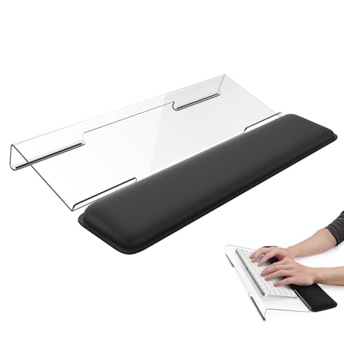 Laborio Computer Keyboard Wrist Rest, Keyboard Riser Stand for Desktop | Clear, Ergonomic Acrylic Keyboard Holder, Non-slip Wrist Pad, Pain Relief for Typing, Multiple Colors - color: Clear