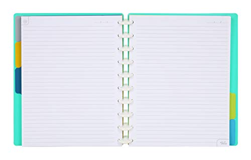 Talia Discbound Notebooks, Planner, Customizable, (Celestial Turquoise, Midsize (7.5in x 9.75in)) - color: Celestial Turquoise, size: Midsize (7.5in x 9.75in)