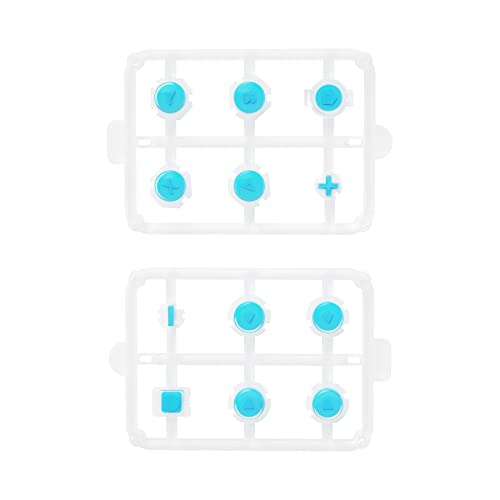 eXtremeRate Replacement Two-Tone Jelly Buttons for JoyCon, Blue & Clear with Symbols Custom Controller ABXY Direction Home Capture + - Keys, DIY Action Face Buttons for Nintendo Switch & Switch OLED - color: Blue & Clear